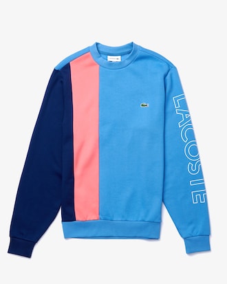 Sweatshirt &agrave; col rond en molleton color-block avec marquage