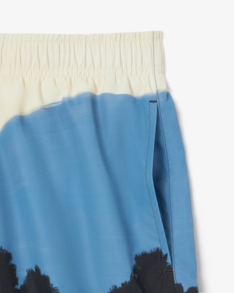Men's Short Landscape Print Swim Trunks