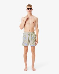 Traje De Ba&ntilde;o Corto Estampado De Longitud Media