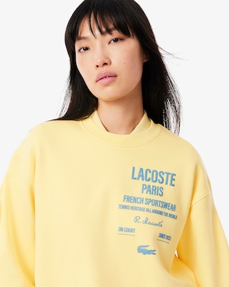 Women's Oversized Pleated Print Sweatshirt