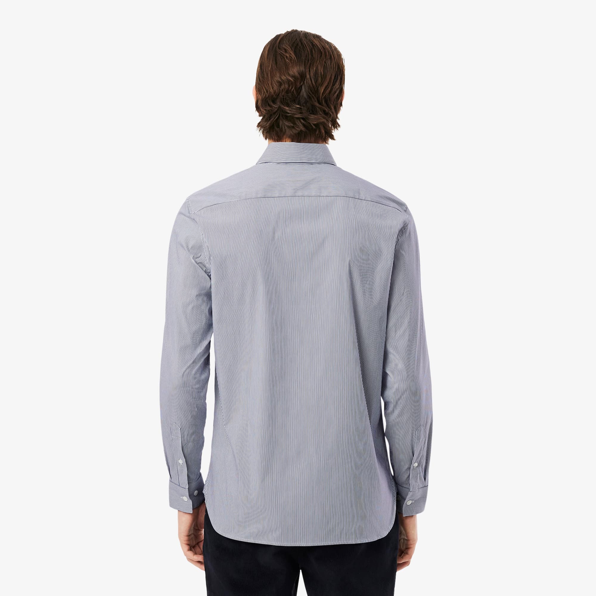Men's Slim Fit Striped Stretch Button Down Shirt - Button
