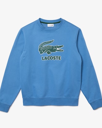 Men&rsquo;s Crew Neck Crackled Print Logo Fleece Sweatshirt