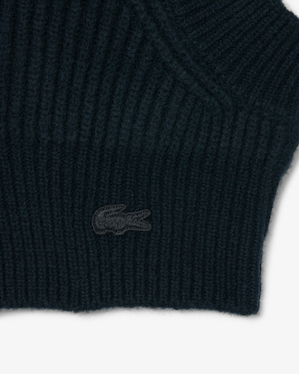 Runway Rib Knit Felted Wool Balaclava