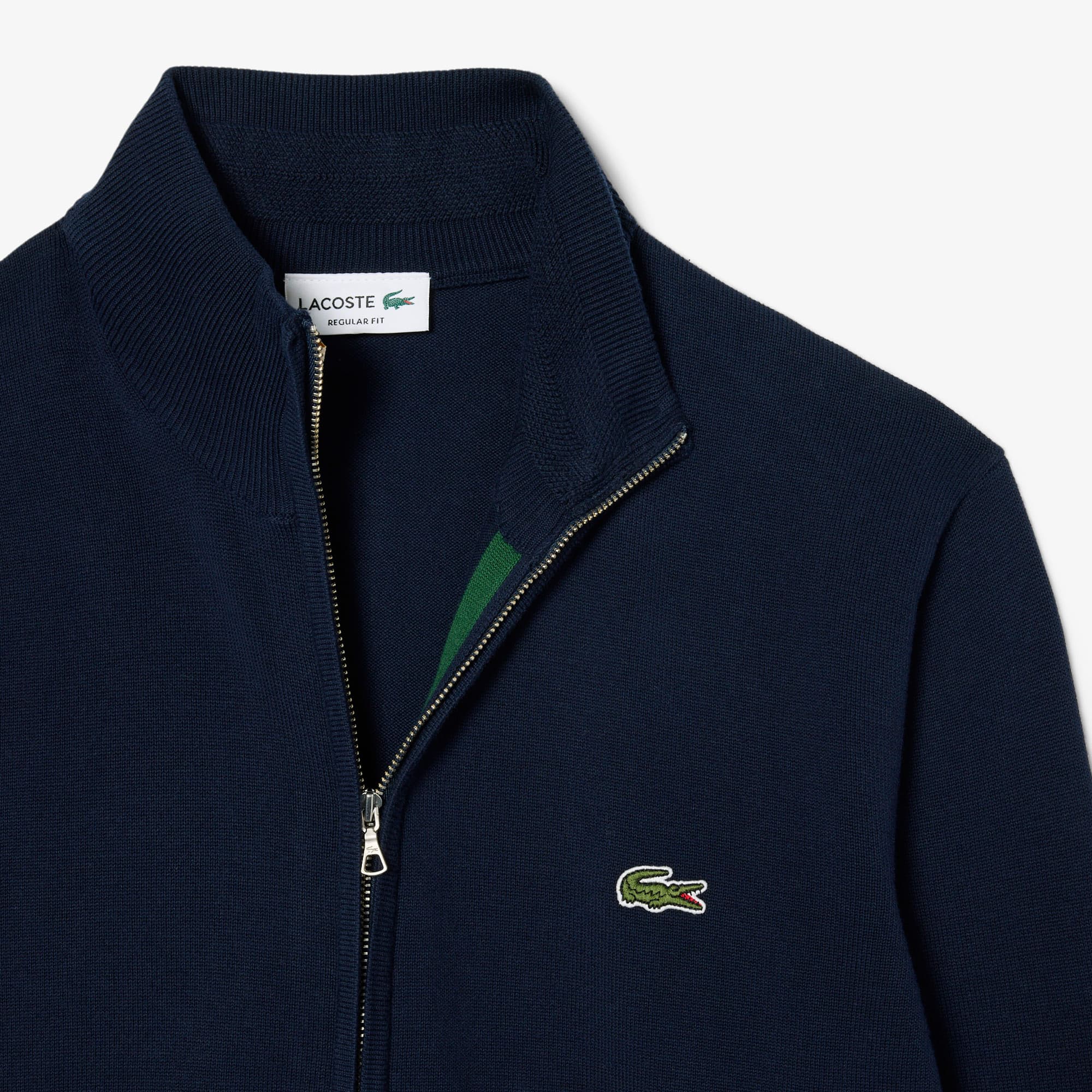 Men's Zip-Up High-Neck Cotton Sweater - Sweaters