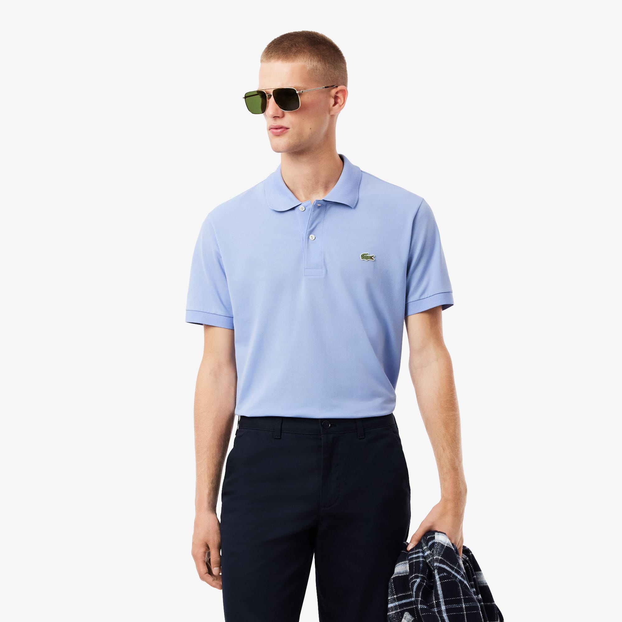 Lacoste Polo de Piqué L.12.12 Light de Corte Clásico para Hombre Purpura