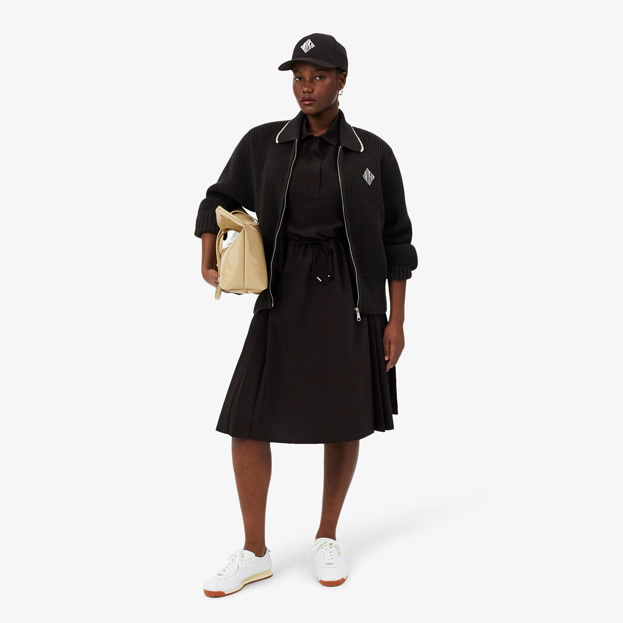 Wool blend Pleated Polo Dress