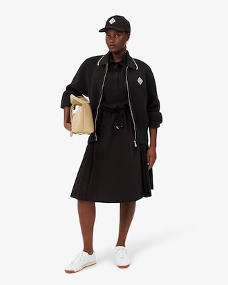 Robe polo pliss&eacute;e laine m&eacute;lang&eacute;e