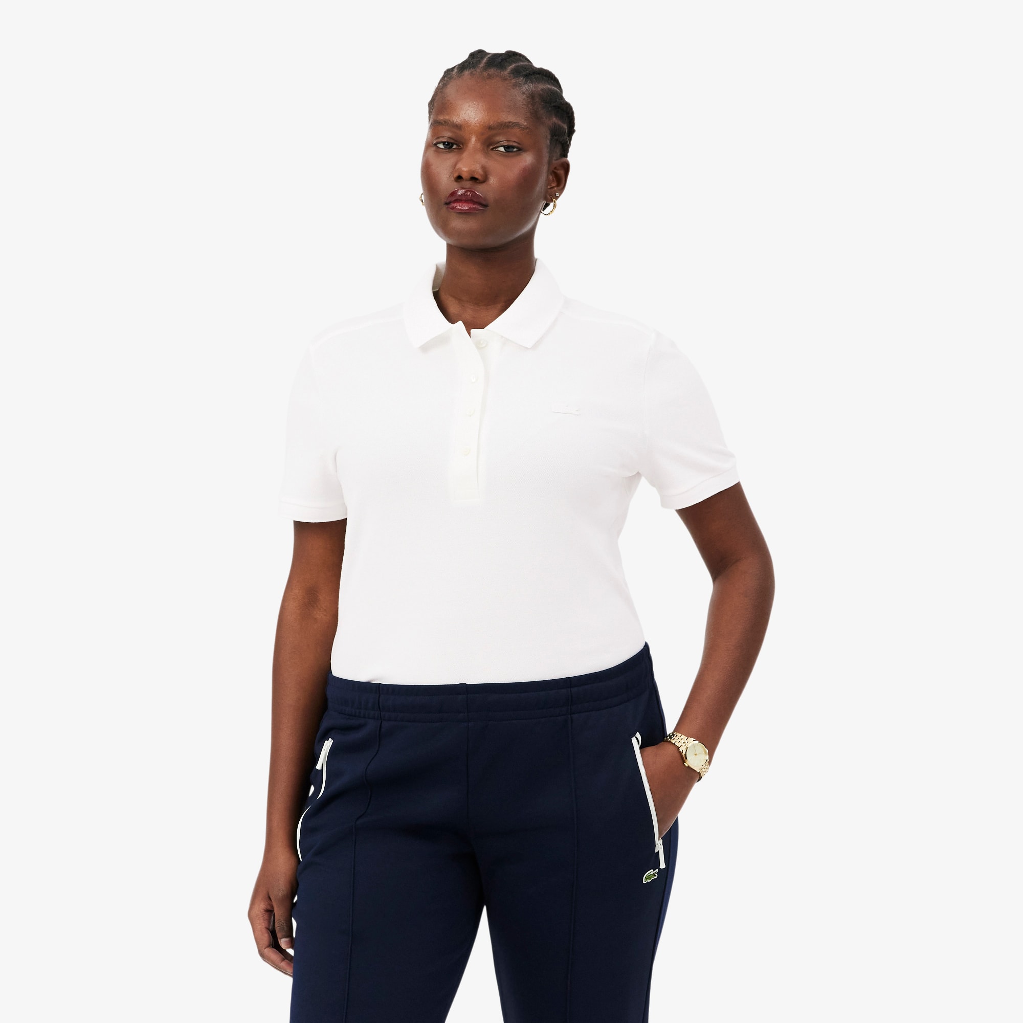 Women's L.12.D Slim Fit Stretch Mini Piqué Polo - Polo Shirts