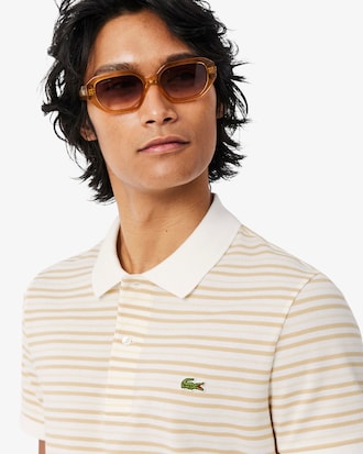 Classic Fit Striped Petit Piqu&eacute; Polo Shirt
