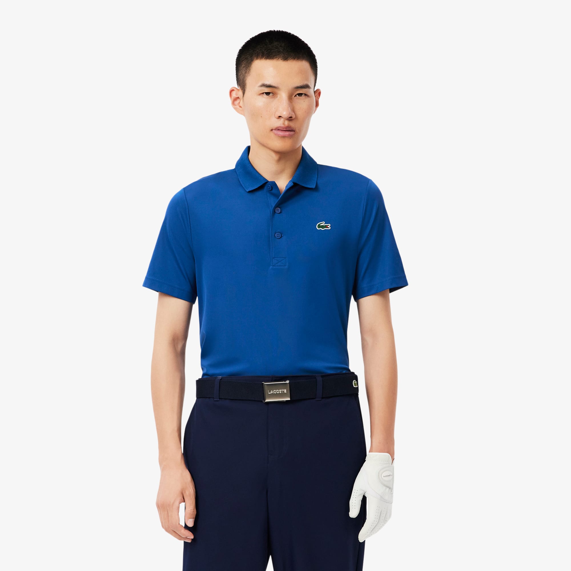 Lacoste Men's Regular Fit Uv Protect Golf Polo In Blue