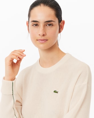 Women's Relaxed Fit Wool Moss Stitch Sweater