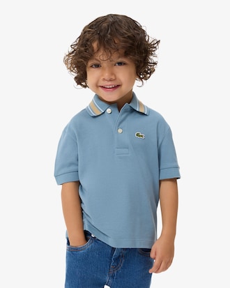 Polo de Petit Piqu&eacute; con Cuello de Rayas