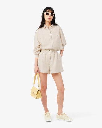 Oversized Linen Blend Shorts