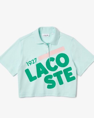 Polo Lacoste Para Mujer De Corte Holgado En Algod&oacute;n Org&aacute;nico Estampado