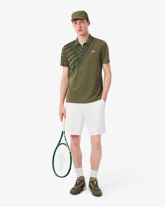 Polo De Tenis Estampado Ultra Seco De Corte Entallado