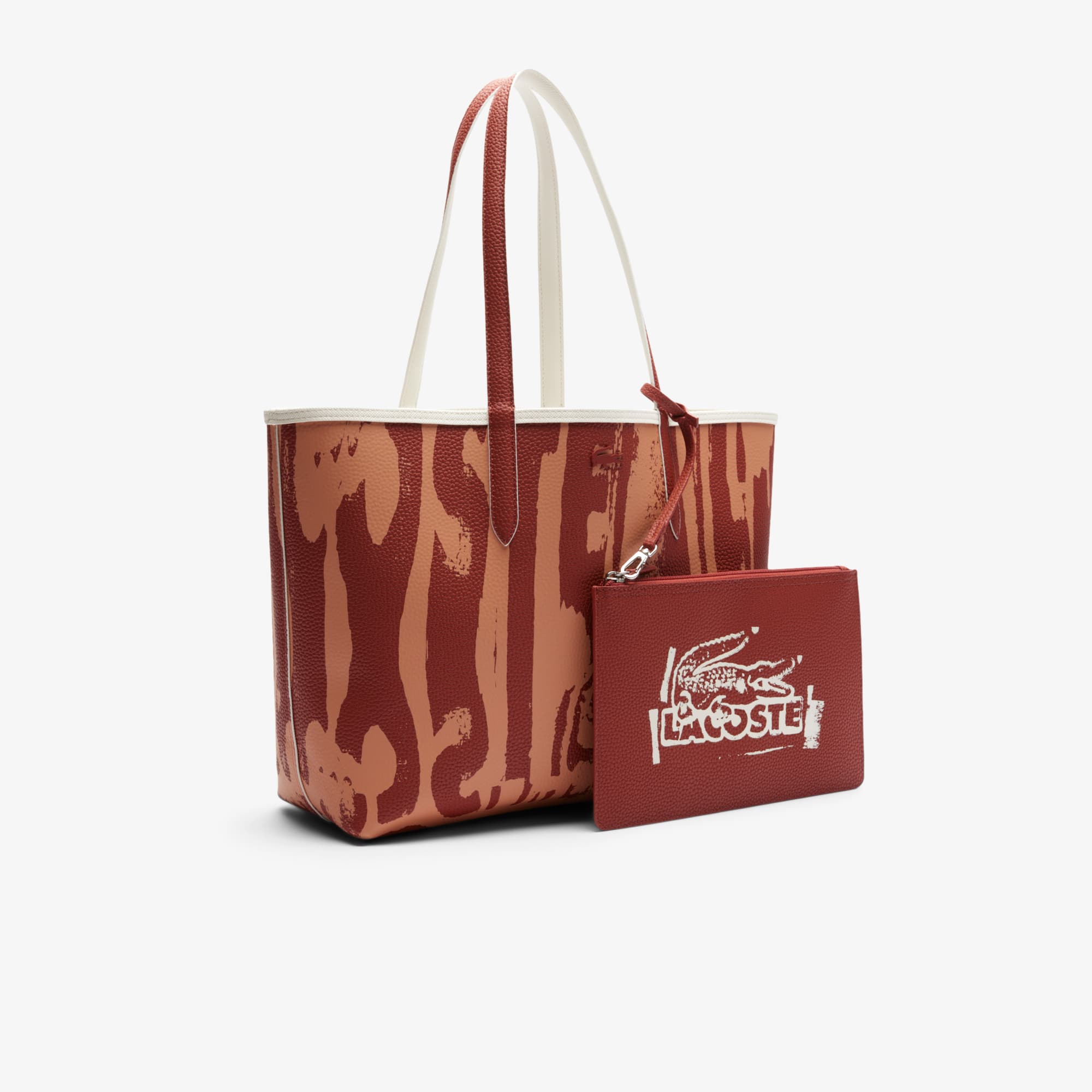 ★LACOSTE★ Women's Anna Season Large Shopper Bag NF4936A55G Women's Anna Zip Pouch Print Canvas Large Tote - Bags - New