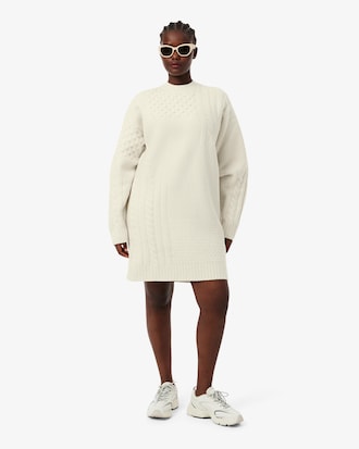 Women's Patchwork Effect Wool Sweater Dress