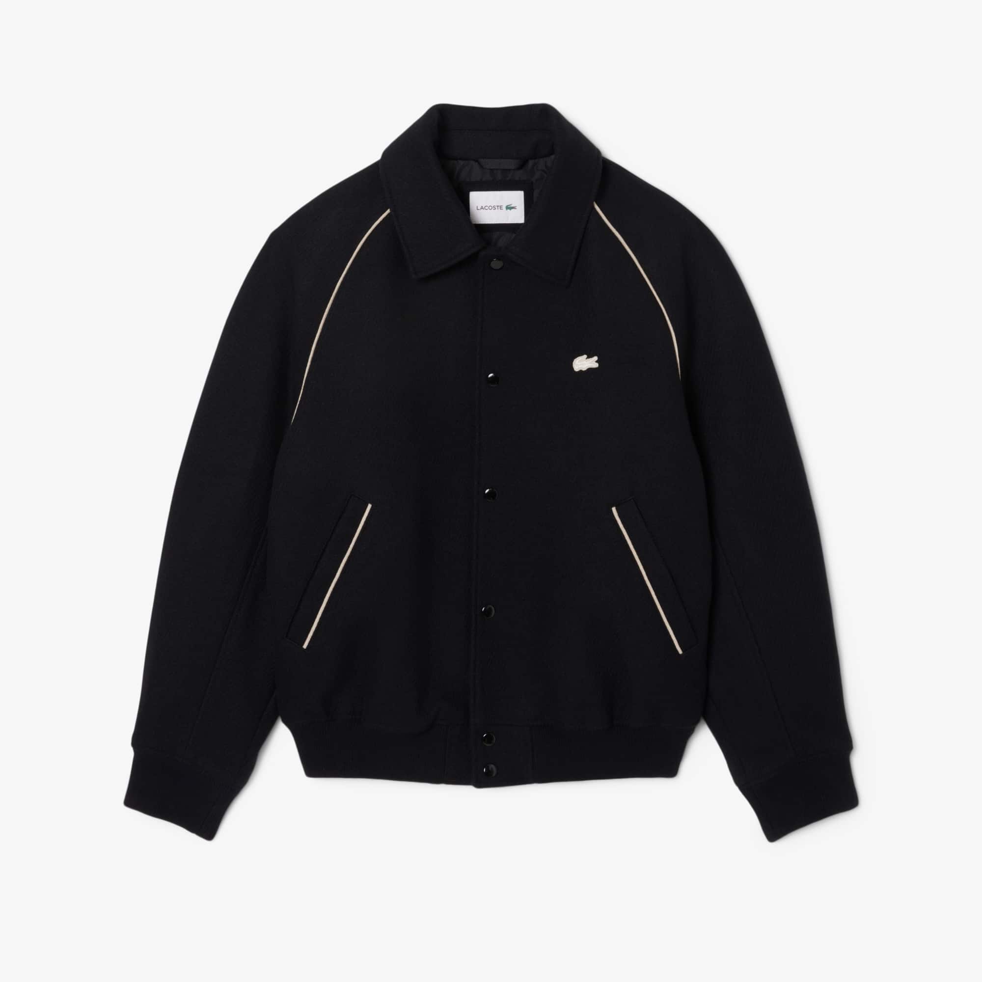 Men's Badge Accent Wool Varsity Jacket - Jackets & Coats - New In