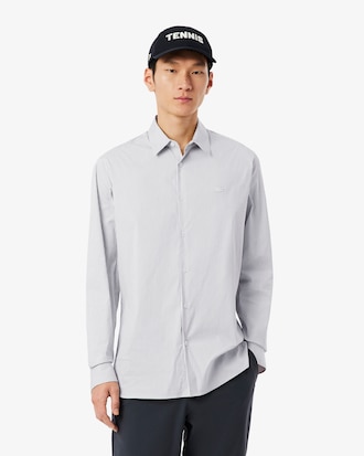 Slim Fit Striped Stretch Poplin Shirt