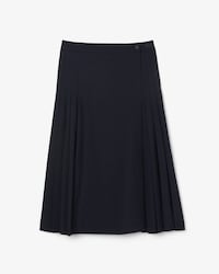 Women's Pleated Wool Midi Wrap Skirt