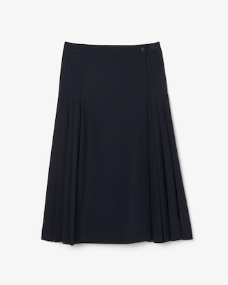 Women's Pleated Wool Midi Wrap Skirt
