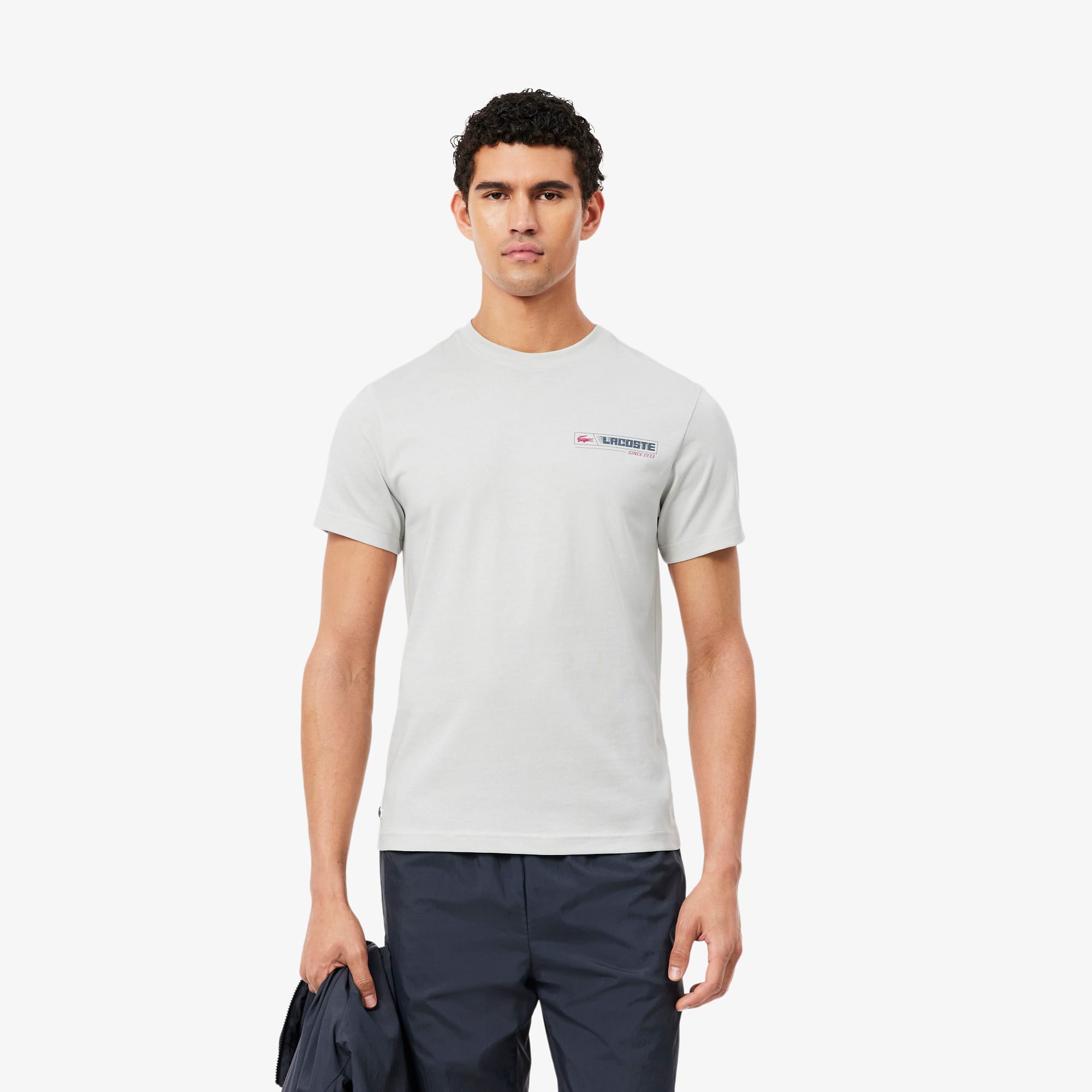 Lacoste Ultra Dry Printed Sport T-shirt - Xxl In Gray