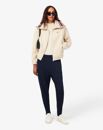 Slim Fit High Neck Rib Knit Wool T-shirt