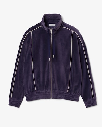 Women's Oversized Zip-Up Velour Sweatshirt