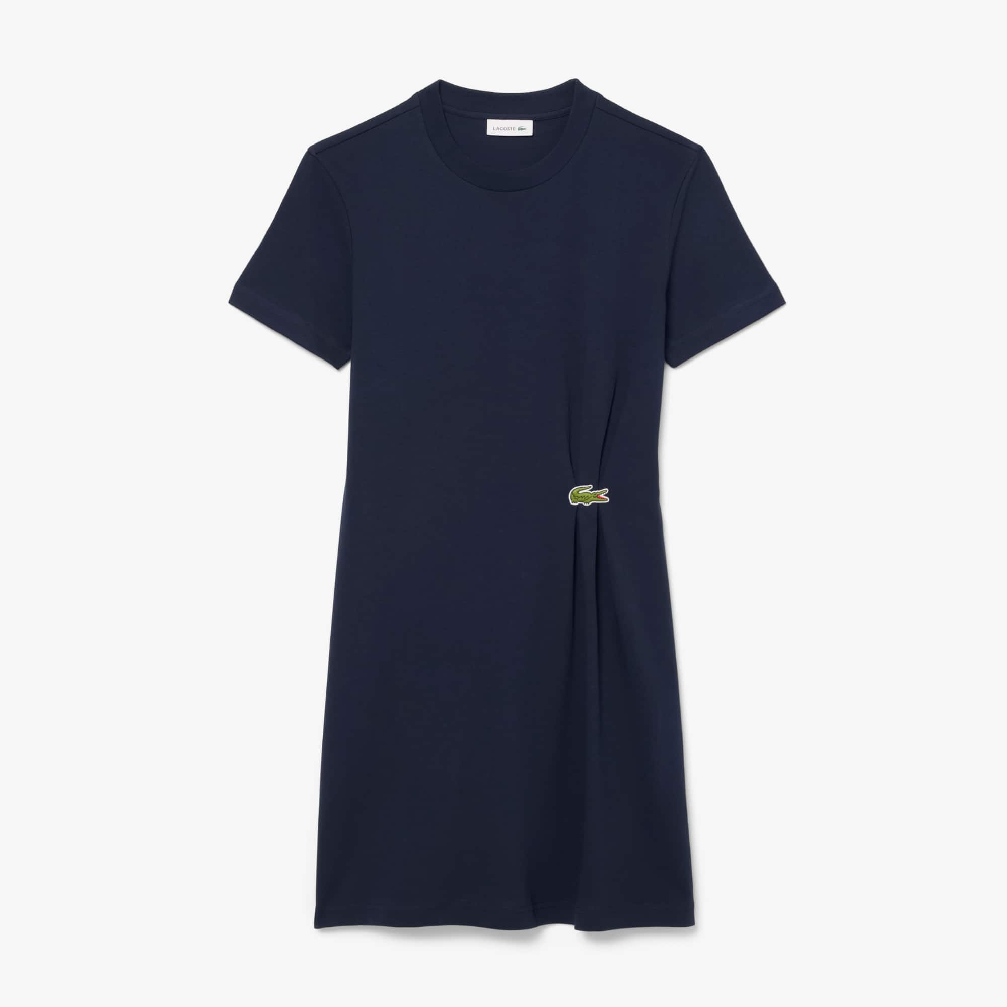 ★LACOSTE★ Women's Essential Fit and Flare T-Shirt Dress Bl Women's Trim Accent Jersey T-Shirt Dress - Dresses - New In