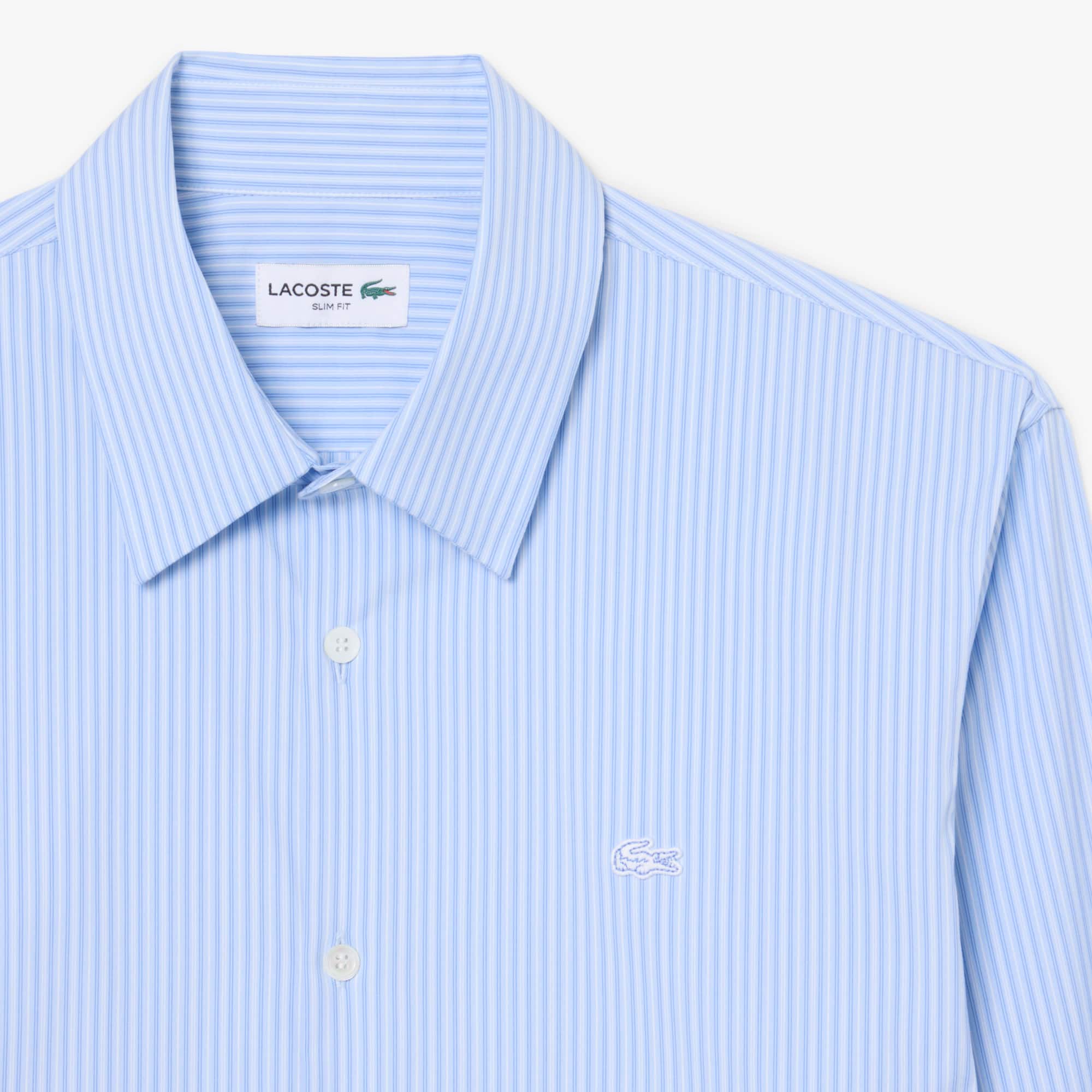 Slim Fit Striped Stretch Poplin Shirt