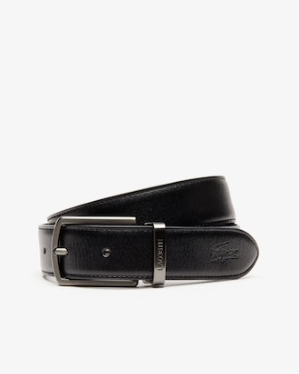Men's Reversible Leather Belt And 2 Buckles Gift Set
