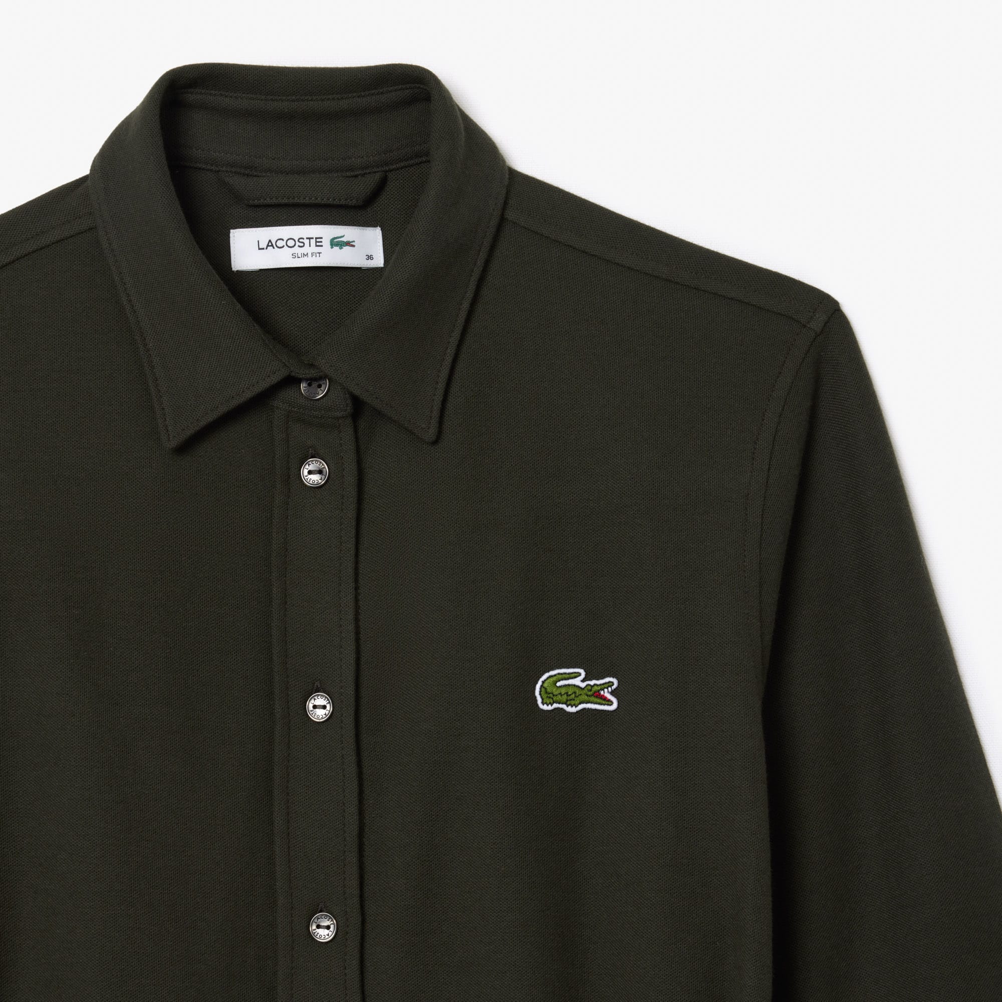 ★LACOSTE★ Women's Belted Pique Shirt Dress Dark Khaki EF32 Buy Women's Cotton Piqué Belted Polo Dress | Lacoste UAE