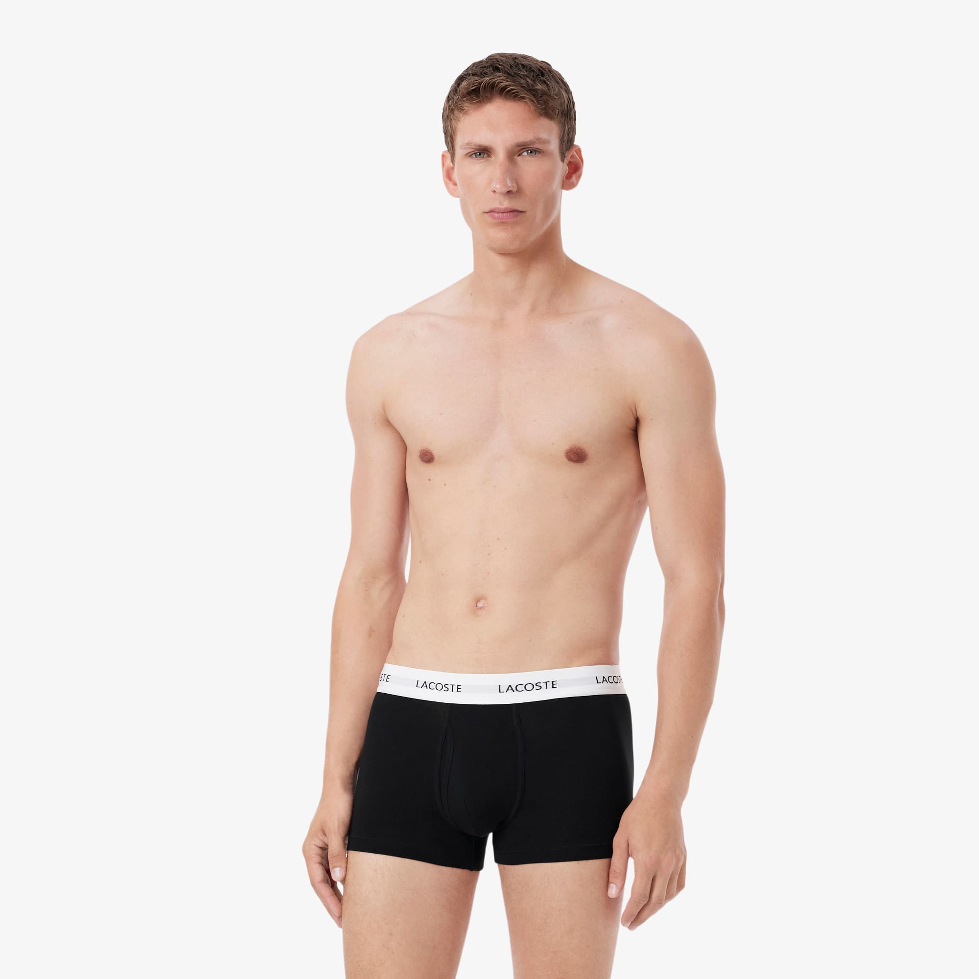 Lacoste Paquete de 3 Bóxers Cortos de Algodón Negro