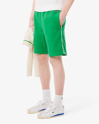 Shorts De Felpa De Algod&oacute;n Con Ribetes De Marca