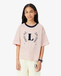 Contrast Badge Cotton T-Shirt