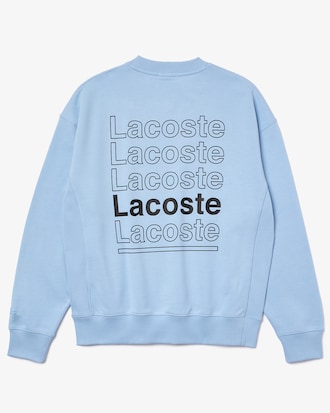Men&rsquo;s Lacoste L!VE Loose Fit Crew Neck Print Fleece Sweatshirt