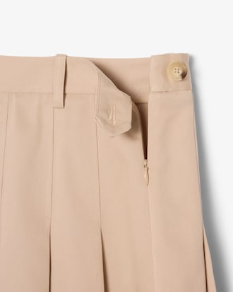 Pleated Gabardine Skirt