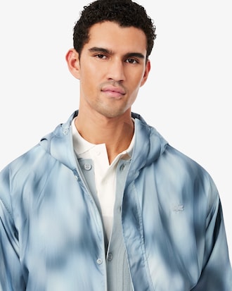 Long Water-Repellent Printed Parka