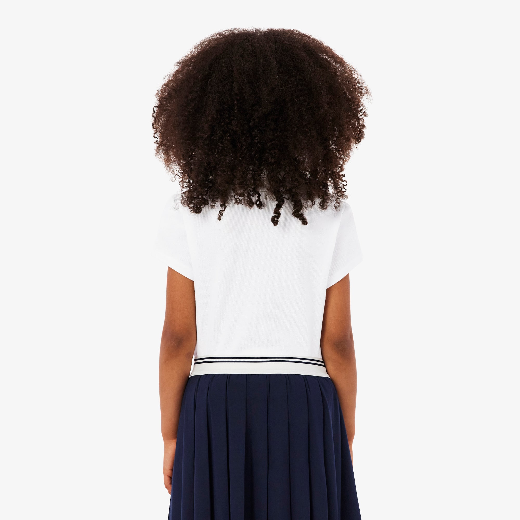 Girls' Scalloped Collar Piqué Polo
