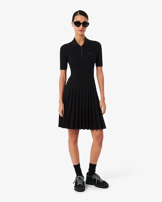 Women's Pleated Polo Collar Dress