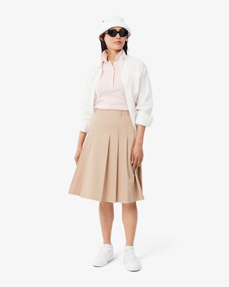 Pleated Gabardine Skirt