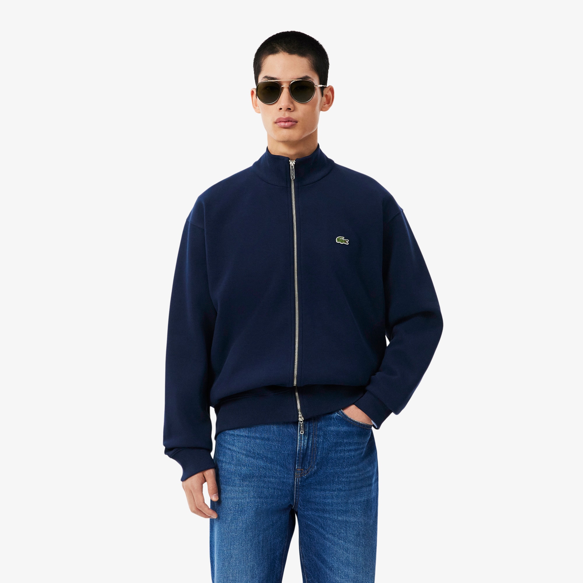Double Face Piqué Zipped Sweatshirt
