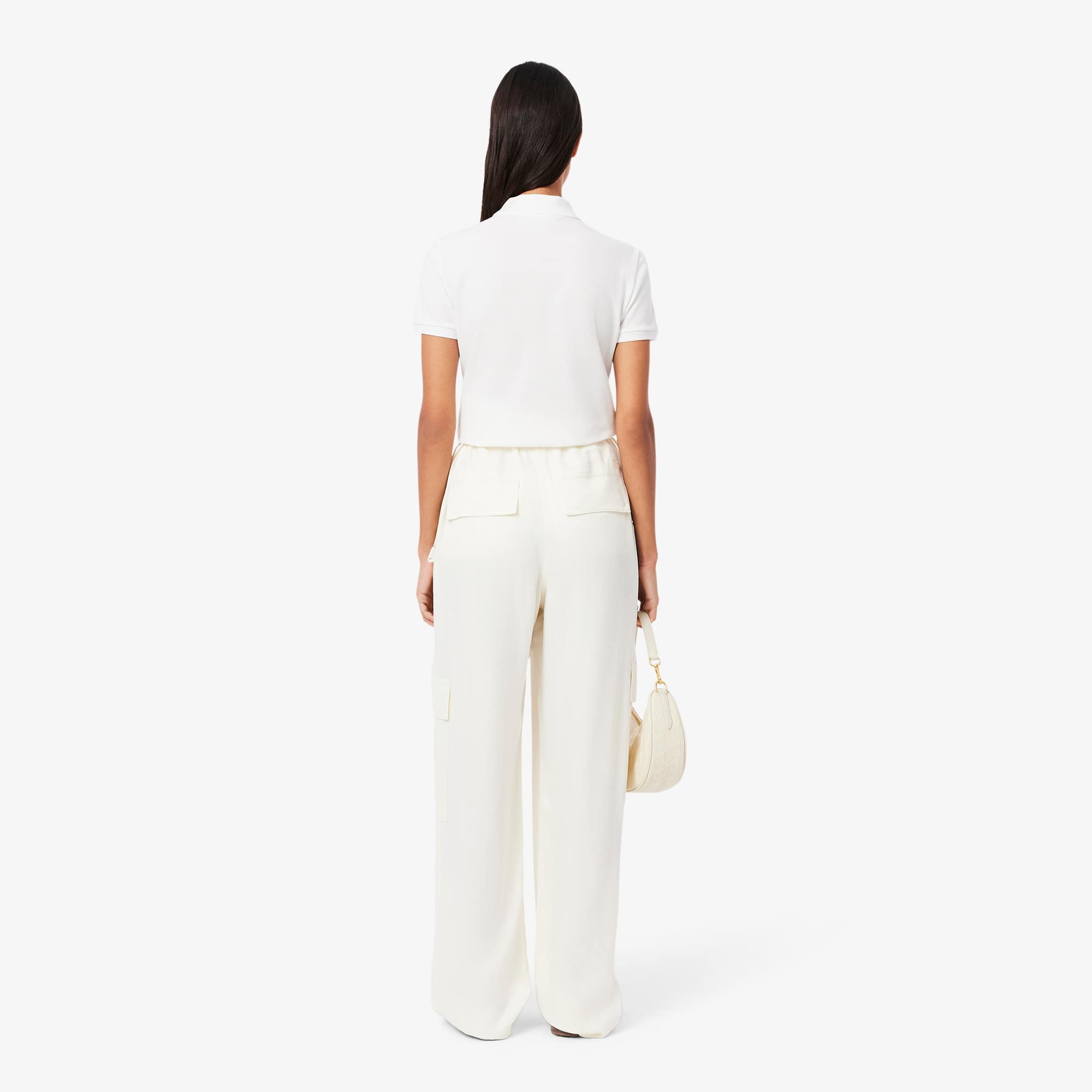 フィットネスボトムス LACOSTE Women Straight Pants XF0343 001 BIANCO WHITE Lacoste wide-leg Track Pants | White | FARFETCH