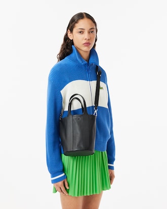 Bolso bombonera City Court de piel granulada