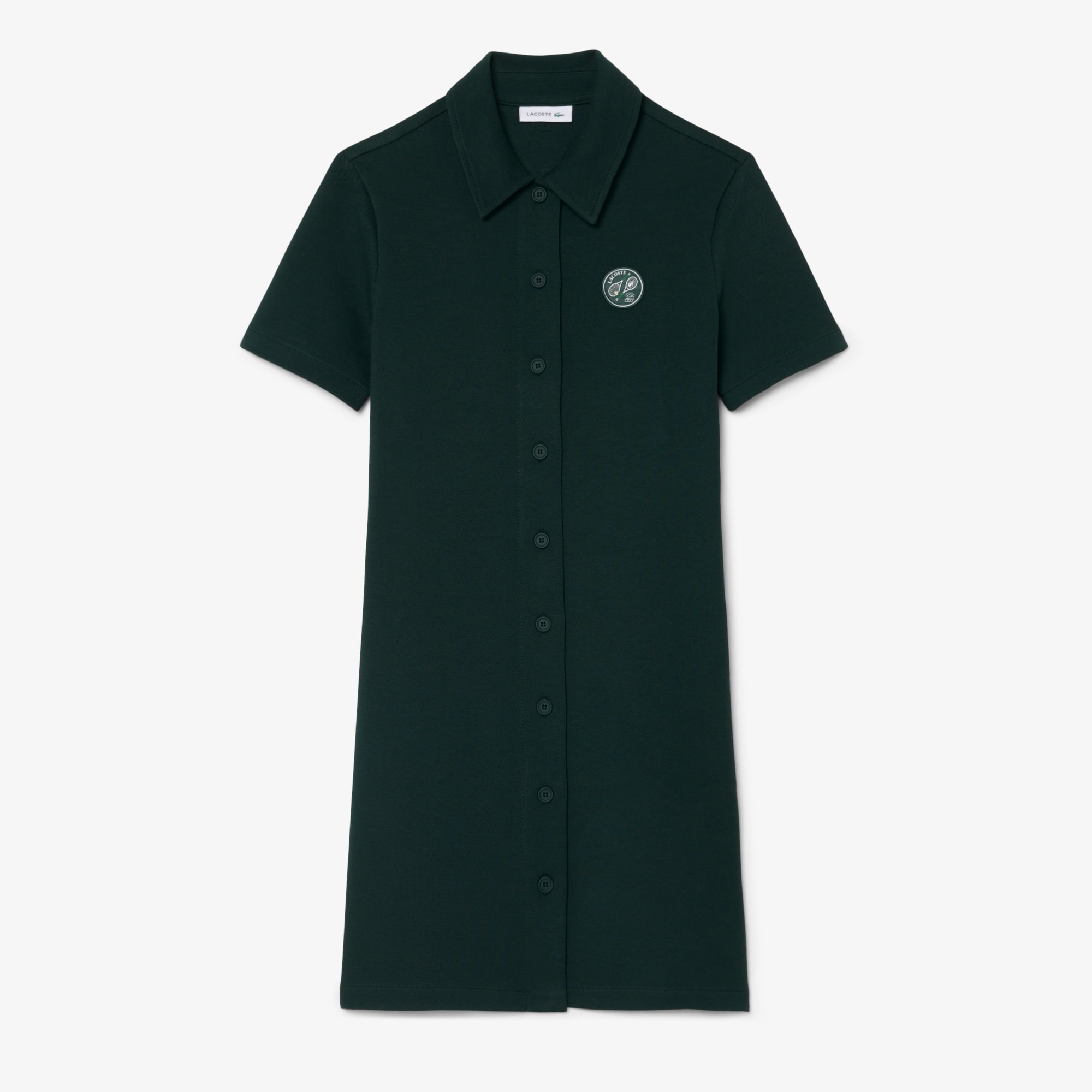 Tennis Badge Accent Polo Collar Piqué Dress