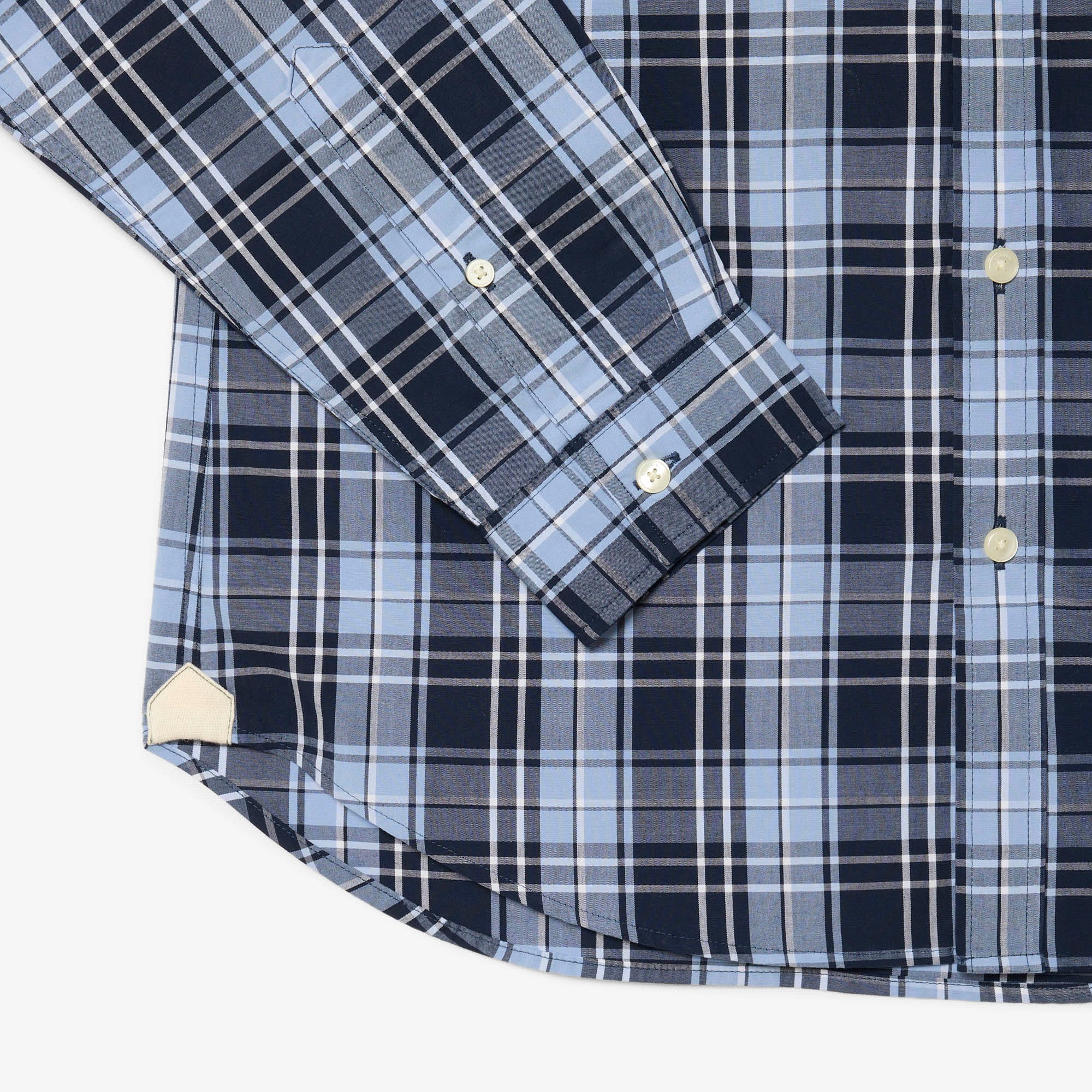 Slim Fit Gingham Print Stretch Poplin Shirt