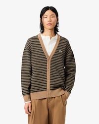 Relaxed Fit Striped Cotton Cardigan