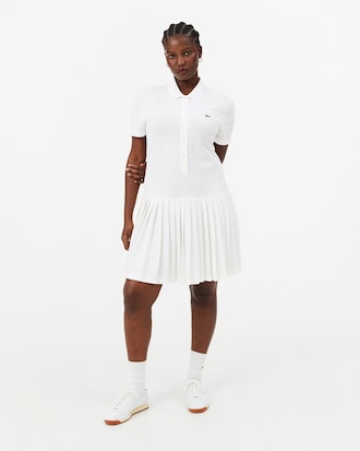 Stretch Piqu&eacute; Pleated Polo Dress