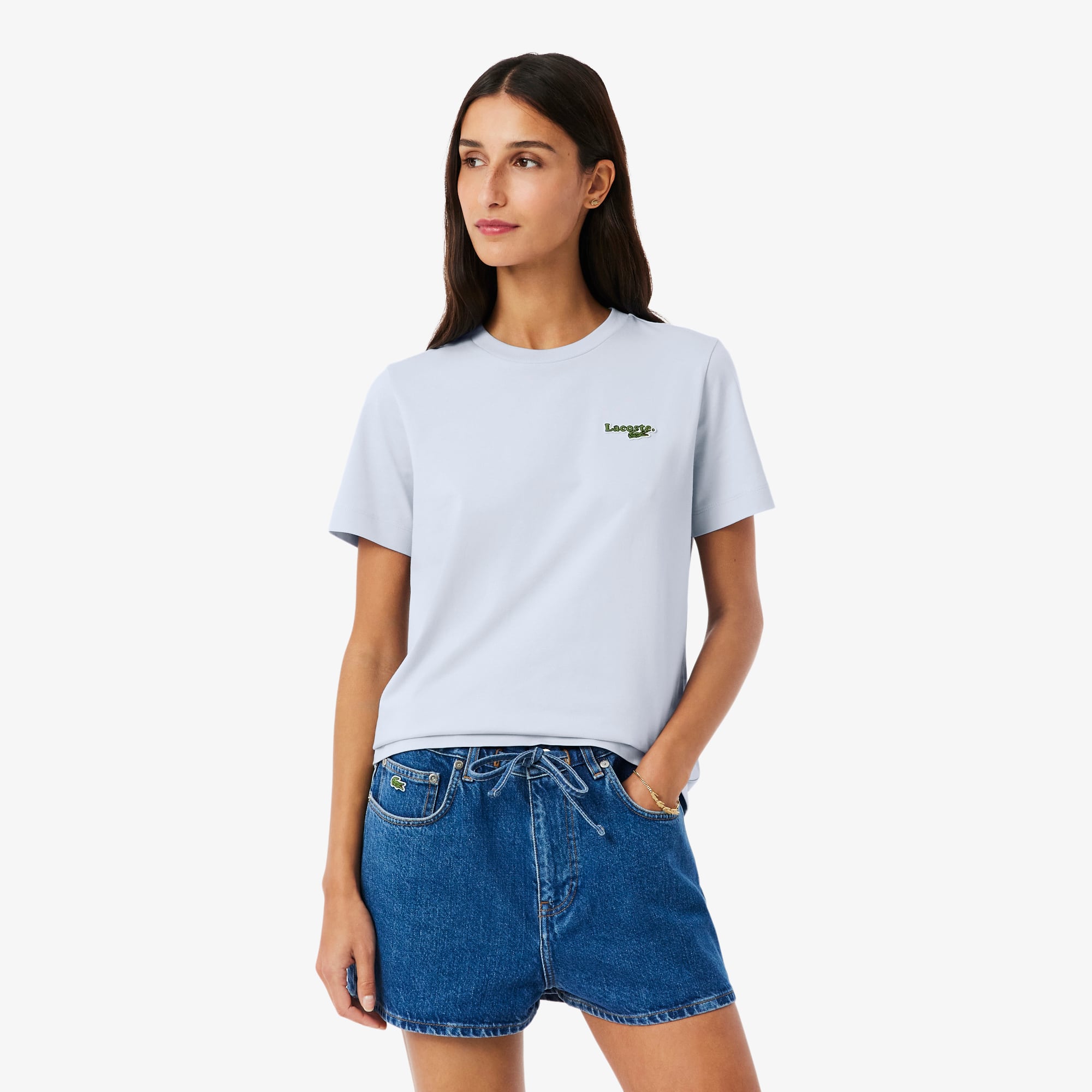Lacoste Cotton Badge T-shirt - 44 In White