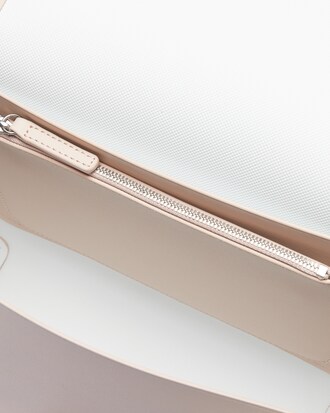 Croco Turn Large Leather Shoulder Bag